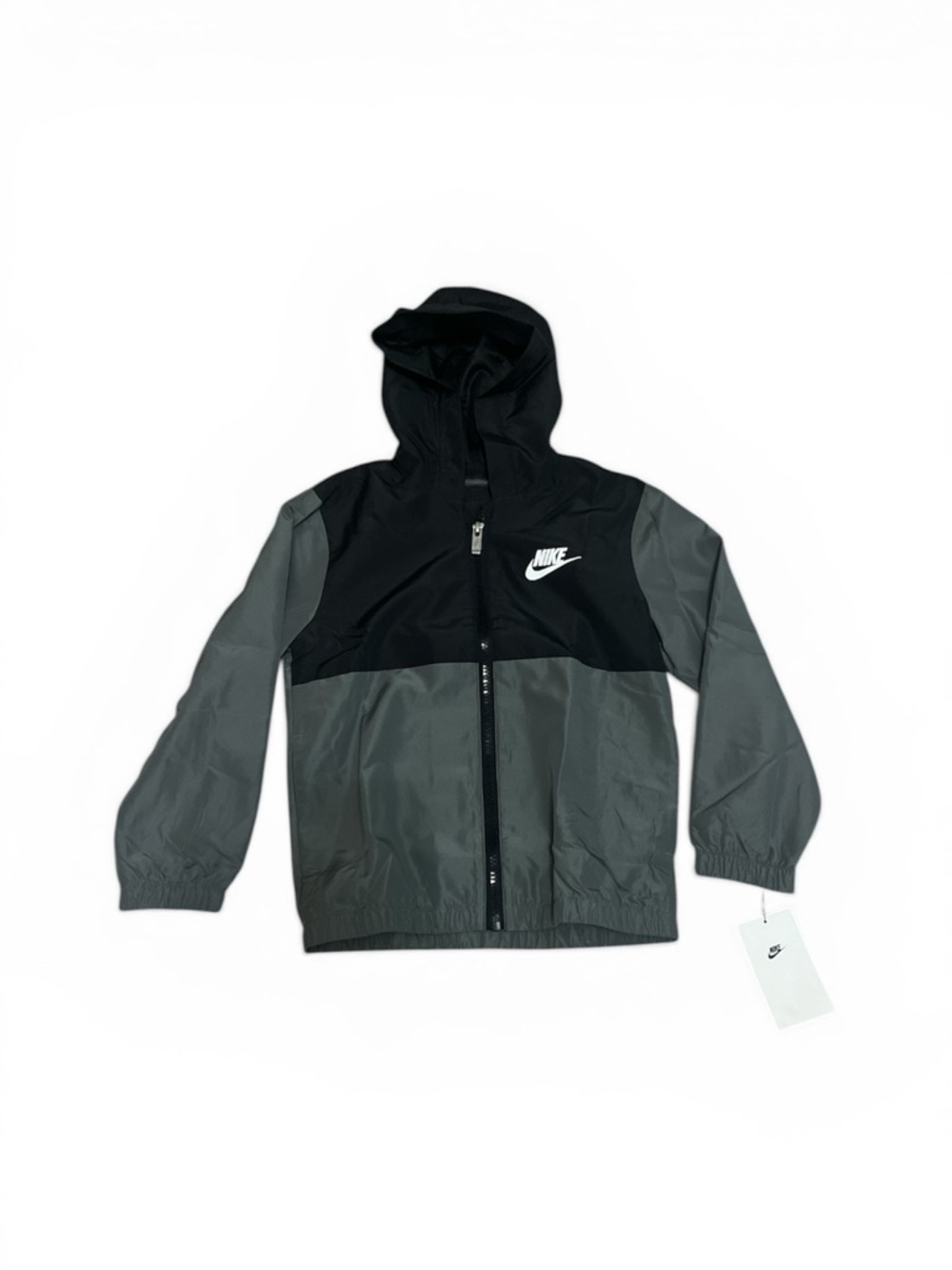 Nike Kids Black and Gray Hooded Rain Jacket, lightweight spring jacket